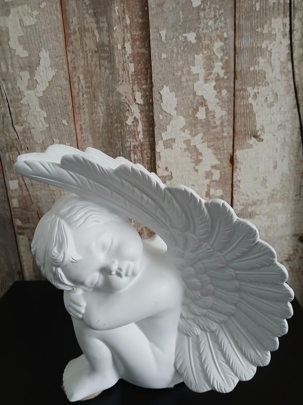 White Ceramic Angel Figurine Decorative Home Art